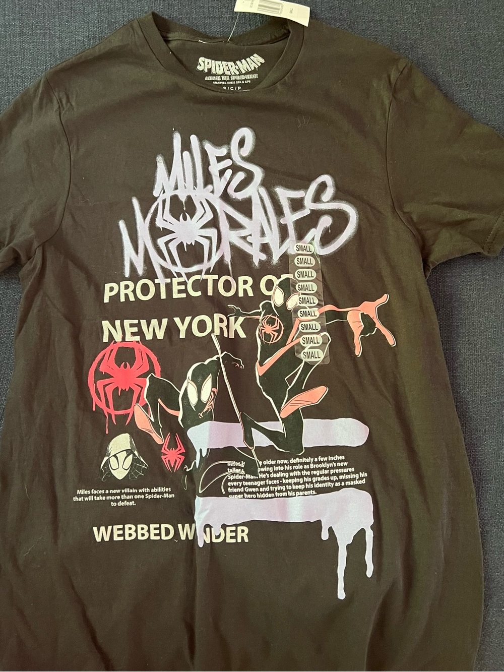 Spiderman Black Graphic Miles Morales New York Tee